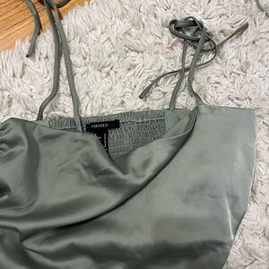 Forever 21 Sage Green Satin Top
